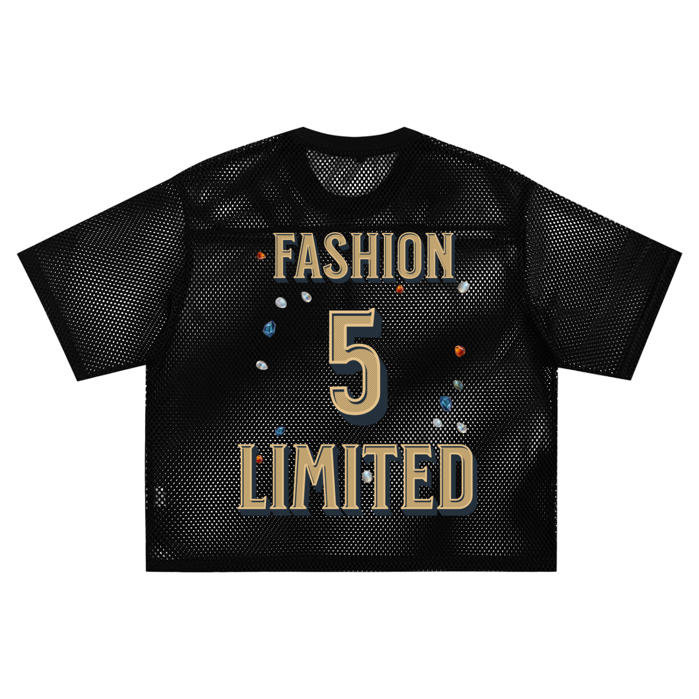 Dropping Gems See-through Boxy Net Jersey