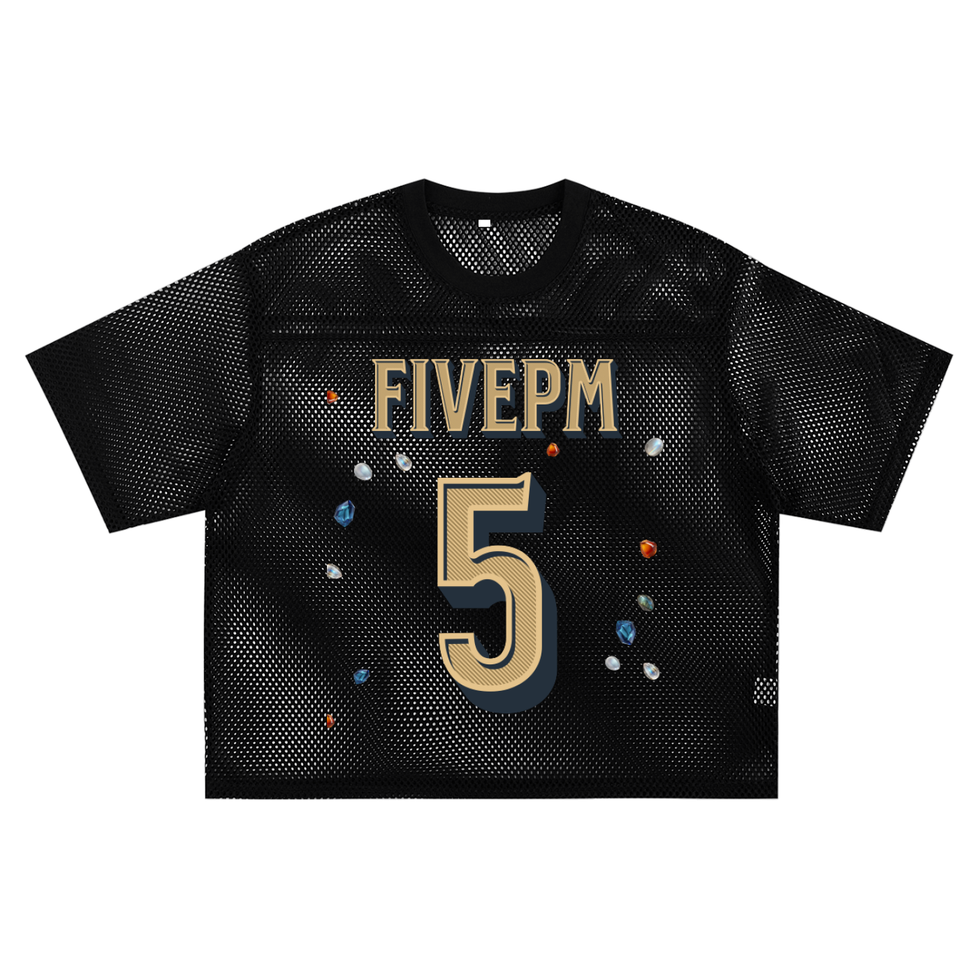 Dropping Gems See-through Boxy Net Jersey