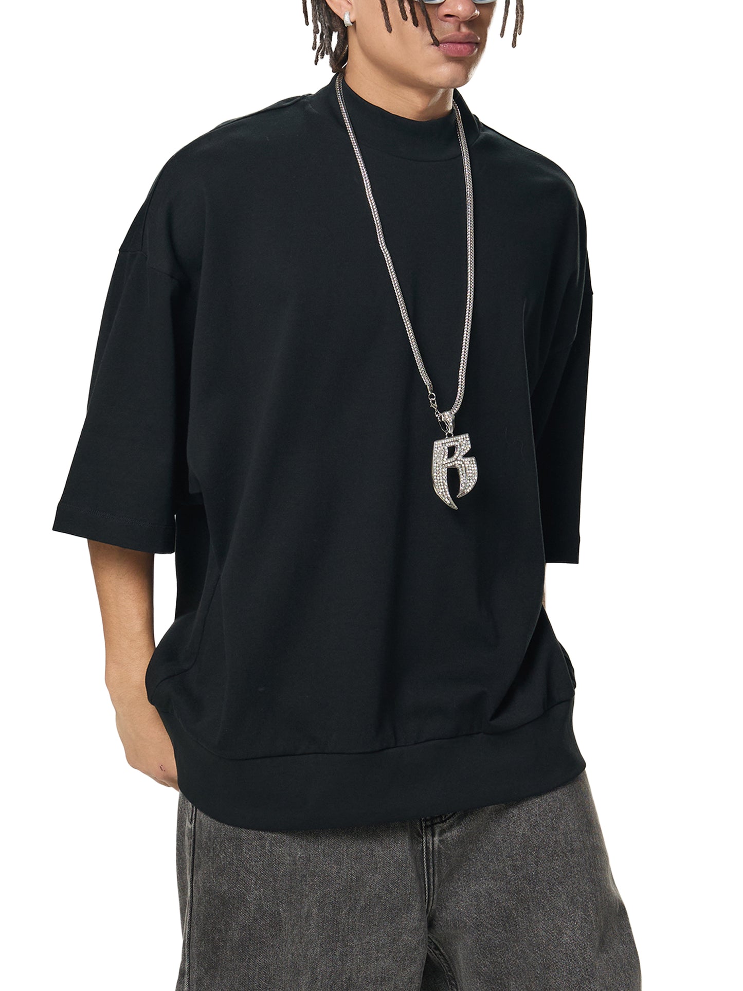 FivePM Oversized Mock Neck T