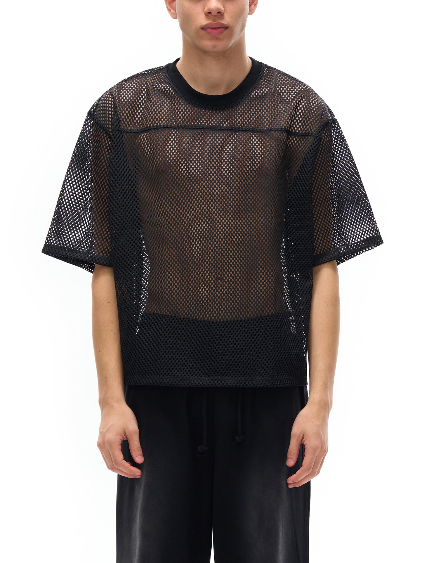 Dropping Gems See-through Boxy Net Jersey